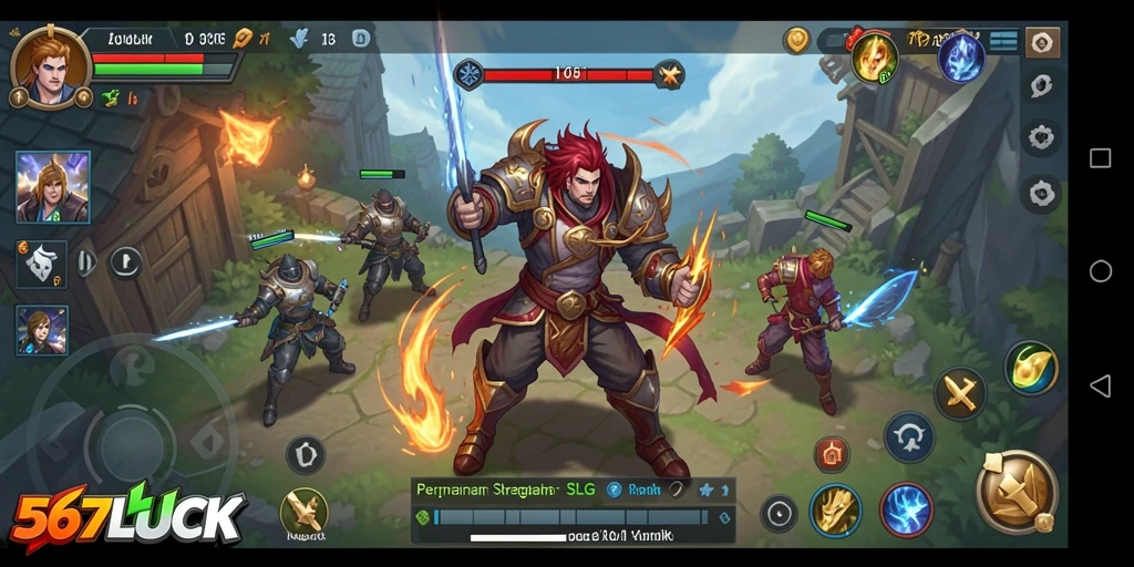 Screenshot utama 567LUCK menampilkan gameplay strategi yang intens.