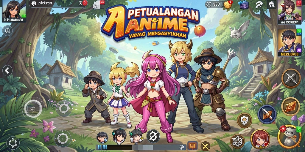Screenshot menampilkan gameplay seru dari petualangan karakter Anime.