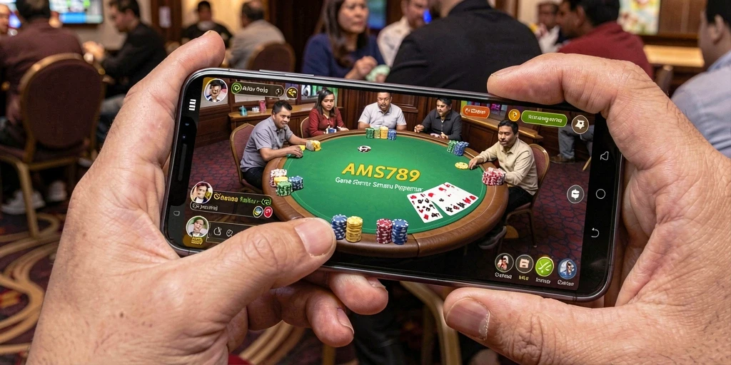 Tampilan menarik dalam gameplay Poker di AMS789.