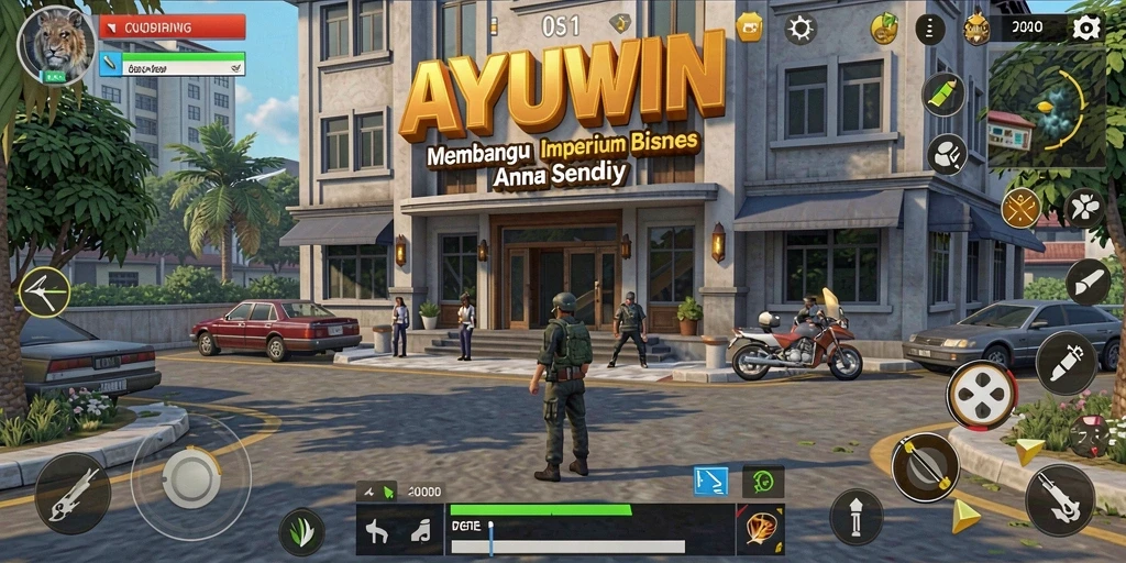 Screenshot utama AYUWIN menampilkan gameplay Tycoon yang seru.