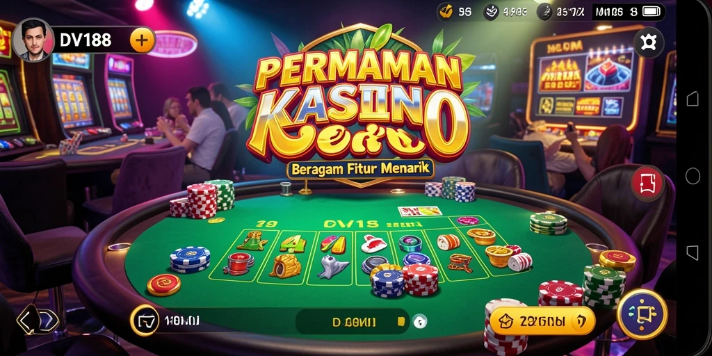 Screenshot utama DV188 menampilkan gameplay kasino yang mendebarkan.