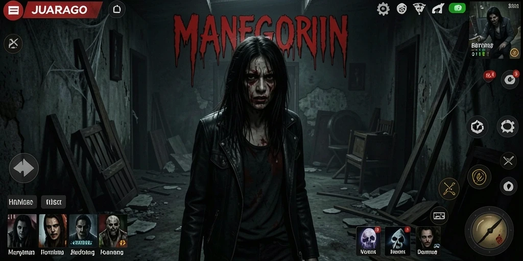 Tampilan gameplay JUARAGO yang menakutkan dan mencekam.