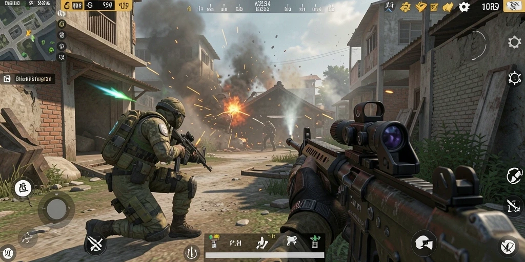 Screenshot K234 menunjukkan aksi mendebarkan dalam gameplay FPS.