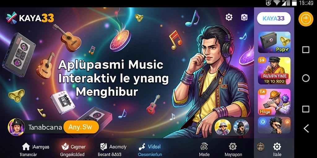 Tampilan gameplay interaktif KAYA33 dengan lagu-lagu favorit.