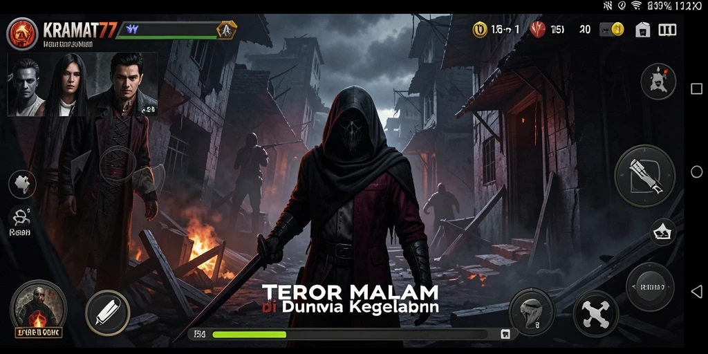 Tampilan gameplay KRAMAT77 yang menakutkan dan mendebarkan.