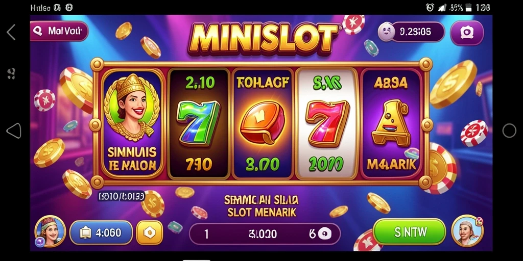 Tampilan gameplay menarik dari MINISLOT dengan desain slot yang memukau.