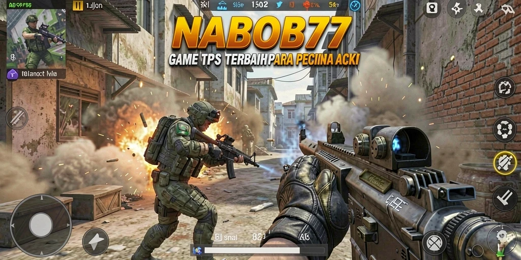 Tampilan gameplay seru di NABOB77 dalam aksi TPS.