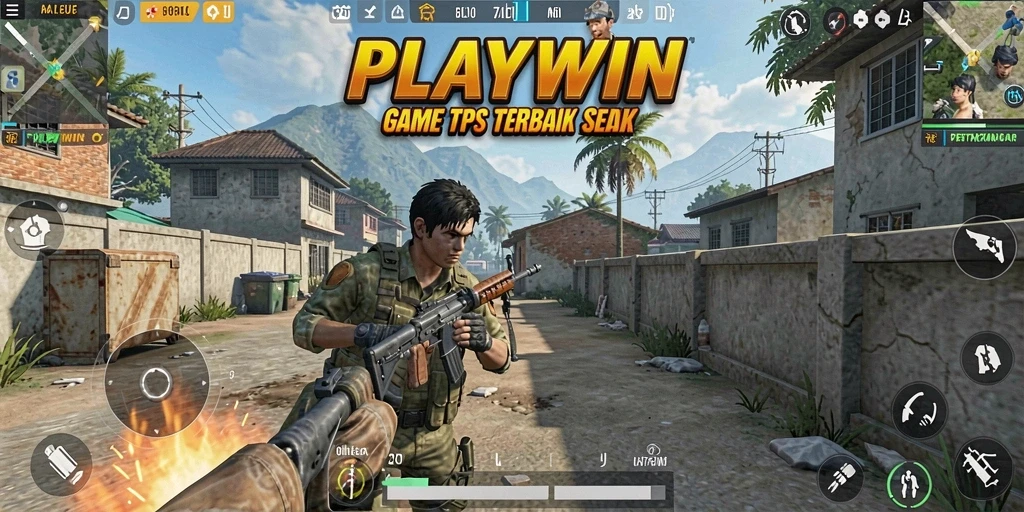 Tampilan gameplay menarik dari PLAYWIN yang menunjukkan aksi seru dalam TPS.