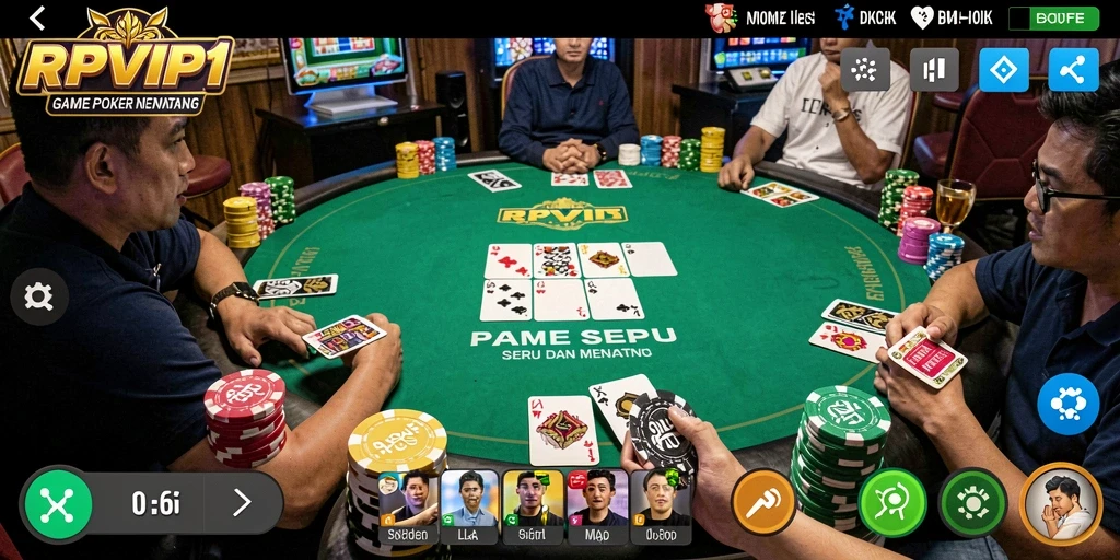 Tampilan gameplay Poker yang mendebarkan di RPVIP1.
