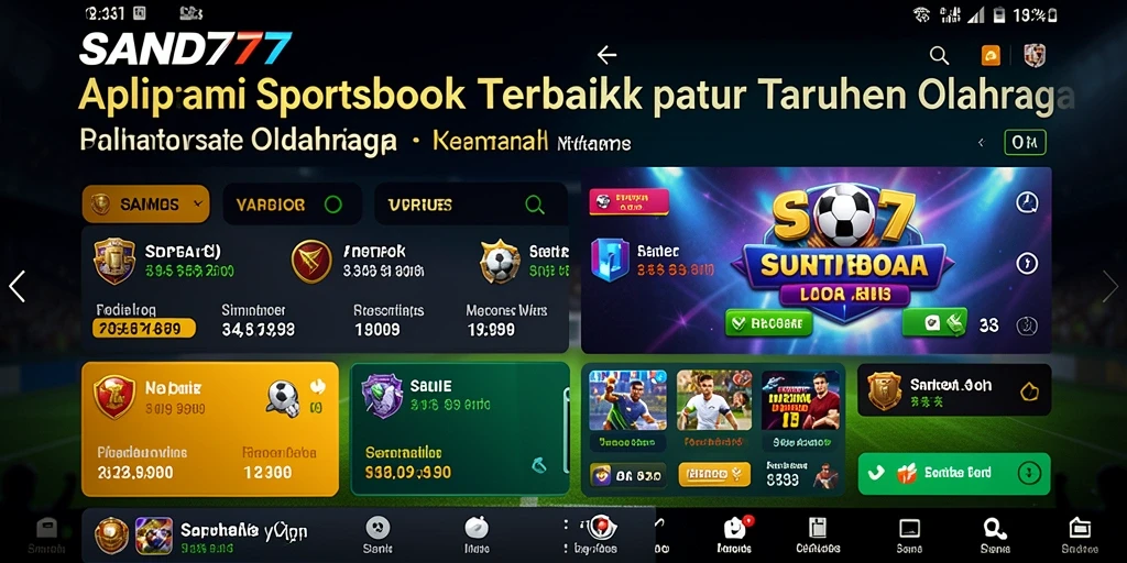 Tampilan menarik dari gameplay aplikasi Sportsbook SAND77.