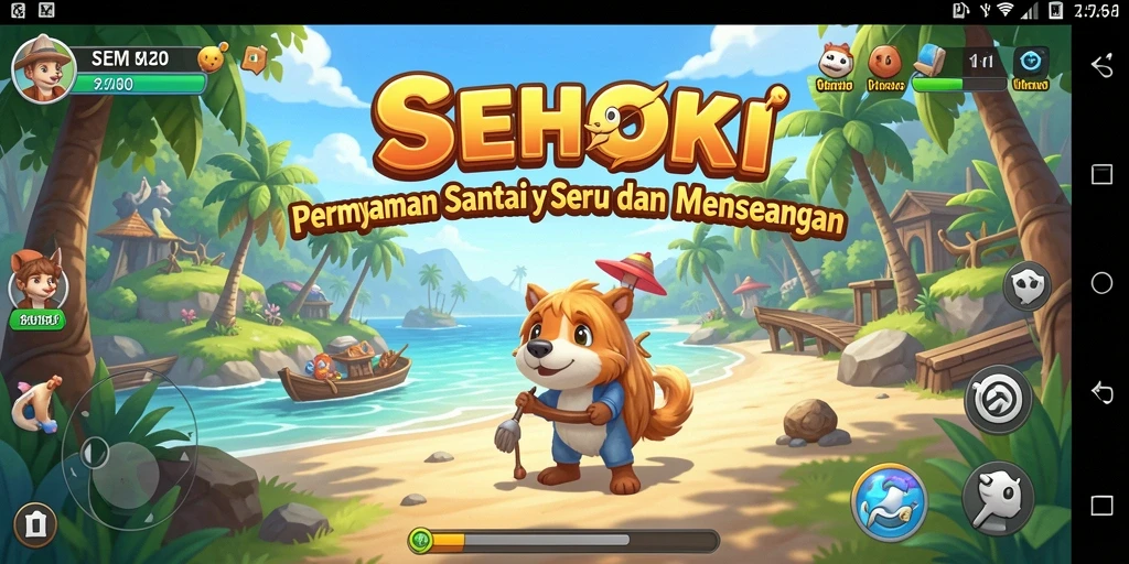 Tampilan menarik dari gameplay SEHOKI yang penuh warna.