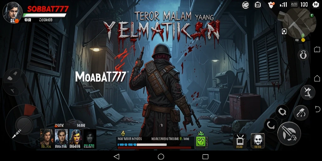 Screenshot utama SOBAT777 menampilkan gameplay seram dan atmosfer mencekam.