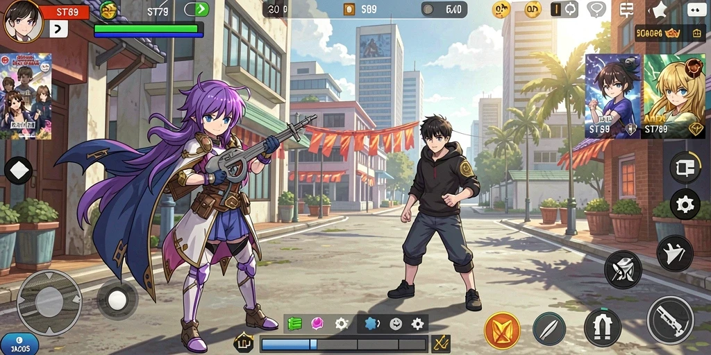 Tampilan gameplay ST789 menampilkan karakter Anime yang imersif dan grafis menakjubkan.
