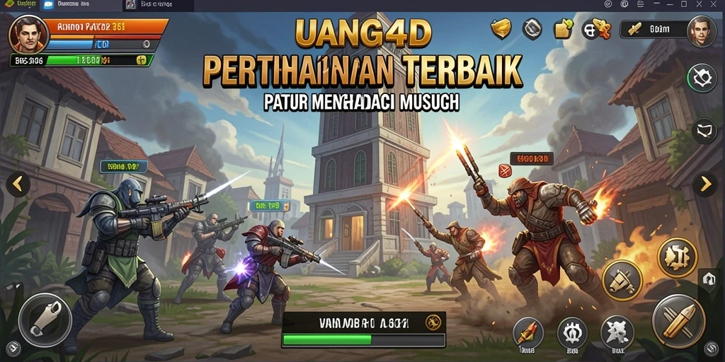 Tampilan gameplay UANG4D yang intens dalam Tower Defense.