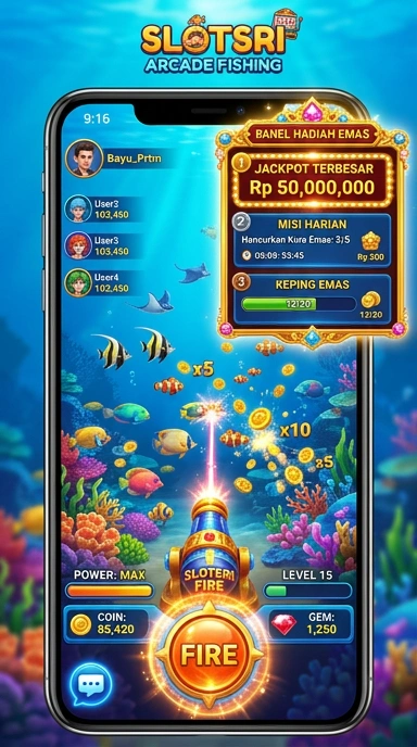 Screenshot dari kategori permainan di slotsri.
